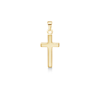 Vedhæng i forgyldt sterling sølv – kors, 10 x 18 mm