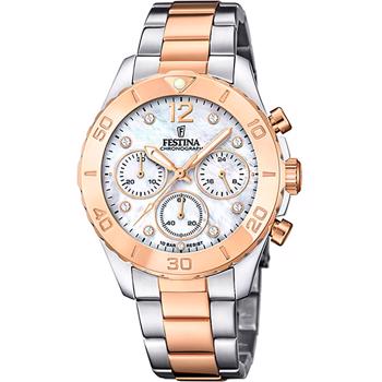 Ladies Boyfriend Forgyldt stål og stål quartz dame ur fra Festina, F20605/1