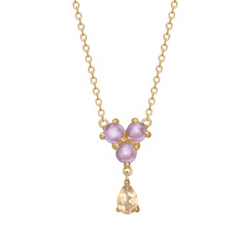 18 kt. Forgyldt Olalla Collier med Amethyst og kvarts Fra Carré