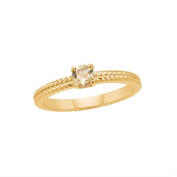 18 kt. Forgyldt Olalla Fingerring med Kvarts Fra Carré
