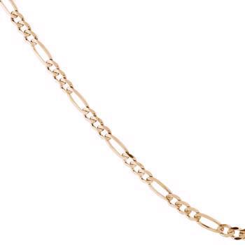 8 karat massive Figaro guld ankel kæde bredde 2,8 mm (tråd 0,85) længde 26 cm med ring i 24 cm
