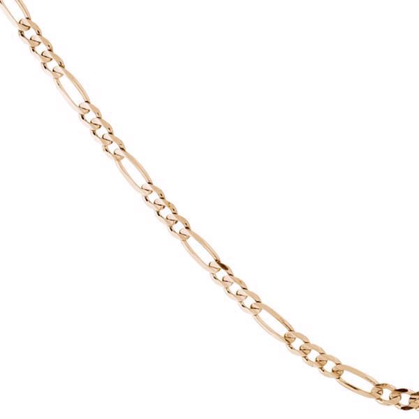 14 kt massive Figaro guld halskæde, 70 cm og 2,80 mm