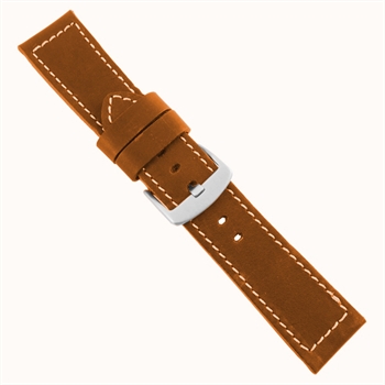 Fluco massiv cognac kalveskinds urrem i bredder fra 20-26 mm, 193 mm lang fra Søgaard