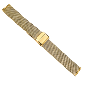 Urlænke PVD forgyldt milanaise mesh med glidelås føres i 12-24mm fra Romenta