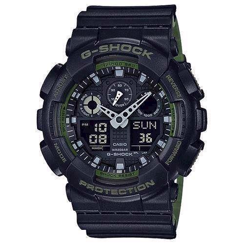 Image of G-Shock mat sort resin med stål quartz multifunktion (5081) Herre ur fra Casio, GA-100L-1AER