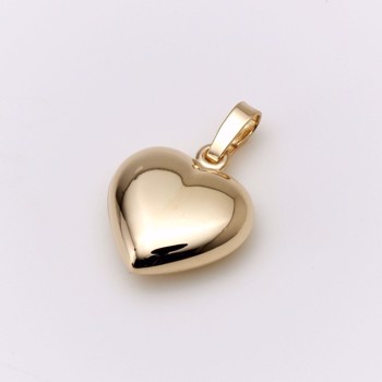 Guld & Sølv design 8 kt guld vedhæng, Hearts blank overflade, måler 13 x 13 mm uden øsken
