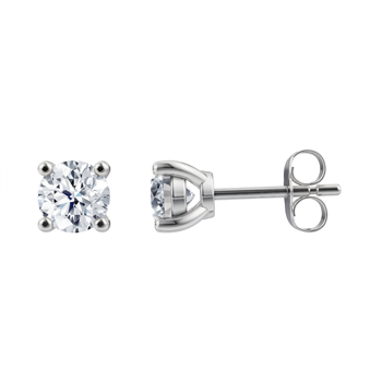 14 kt hvidguld ørestikkere, Luxury Solitaire serien fra Siersbøl med ialt 1,00 ct Labgrown diamant