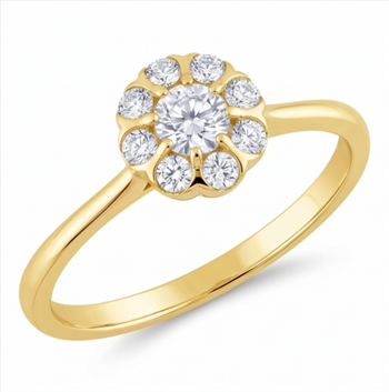 14 kt guld Ring, Florea serien fra Houmann med ialt 0,245 ct Diamant