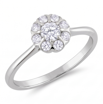 14 kt hvidguld ring, Florea serien fra Houmann med ialt 0,245 ct Diamant