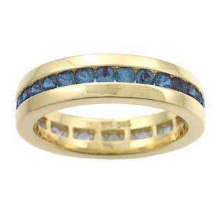 14 karat guld Alliancebånd Fingerring blank fra Houmann med 32 blå safir
