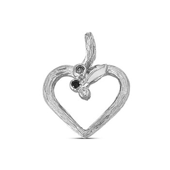 14 kt hvidguld vedhæng fra Nature serien med 3 x total 0,12 ct