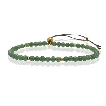 Risvig Jewelry Smukt armbånd af aventurin med guldfarvede perler og lås