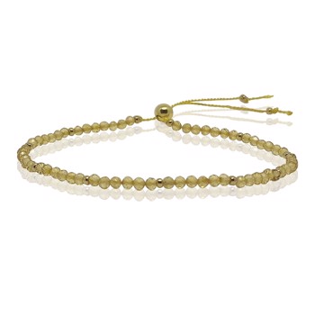 Risvig Jewelry Smukt armbånd af citrin med guldfarvede perler og lås