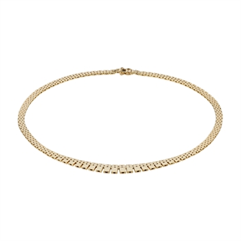 Murstens 14 karat massiv guld halskæde, 50 cm og 5 rækker i forløb (9,5 mm)