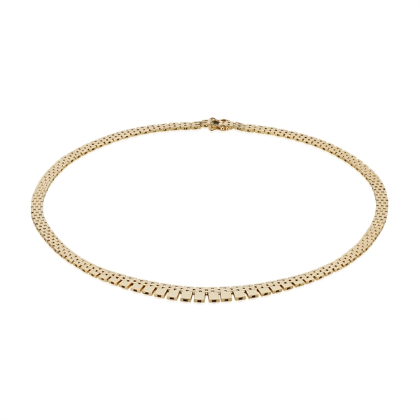 Murstens 14 karat massiv guld halskæde, 50 cm og 5 rækker i forløb (9,5 mm)