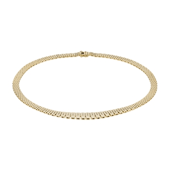 Murstens 14 karat massiv guld halskæde, 42 cm og 7 rækker i forløb (11,5 mm)