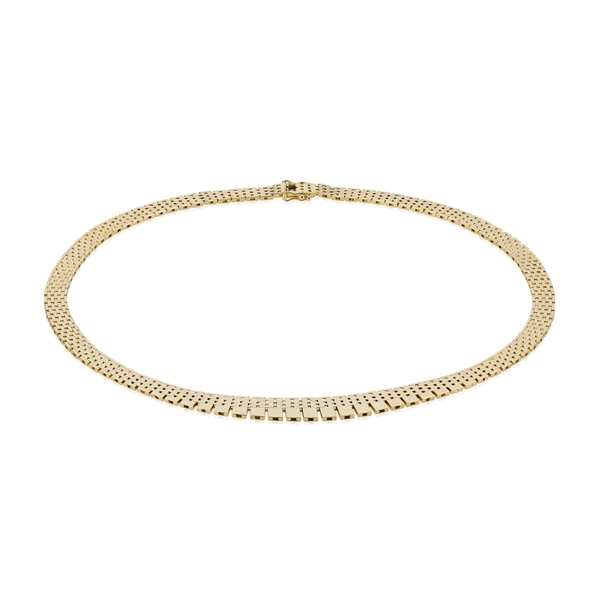 Murstens 14 karat massiv guld halskæde, 45 cm og 7 rækker i forløb (11,5 mm)