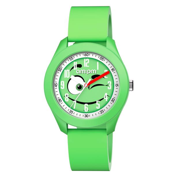 emoji grøn plast quartz dreng ur fra AM:PM, PM203-K745