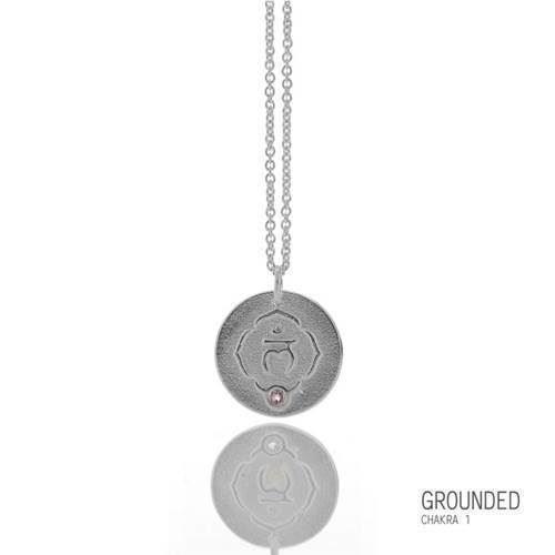 Image of sølv Namaste Collier rustik fra Mitos