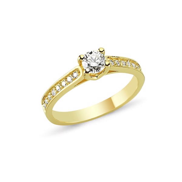 Image of Bella 14 karat gul gulds fingerring fra Nuran fra 0,15 til 0,63 ct diamanter