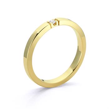 8 kt rødguld diamant alliance ring fra Nuran Classic serien fra Nuran med 0,02 ct diamanter