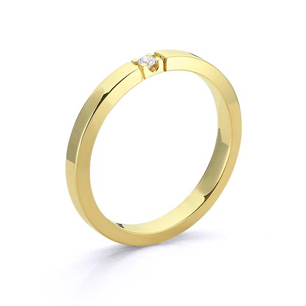Nuran 8 kt rødguld diamant alliance ring, fra Nuran Classic serien med 0,02 ct diamanter Wesselton / SI
