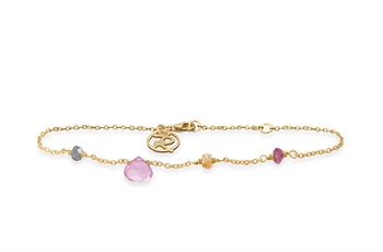 Forgyldt armbånd, turmalin - Drops