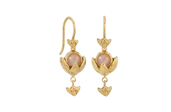 Forgyldt ørehænger - Water Lily