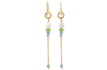 Forgyldt ørehænger, peridot - Cordelia