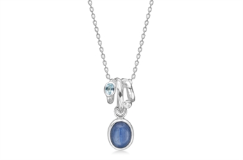 Collier i sølv med kyanit, blå topas og zirkonia – Frosty Blue