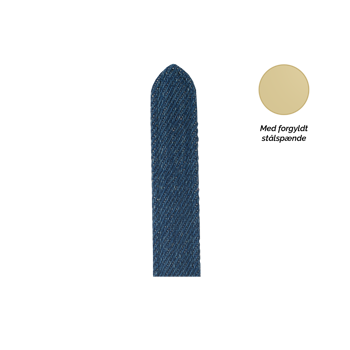  Denim og læder Urrem fra Christina Jewelry & Watches, 16 mm med guld spænde