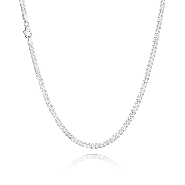 Panser Facet 925 sterling sølv halskæde, 40 cm og tråd 1,25 mm / bredde 4,6 mm