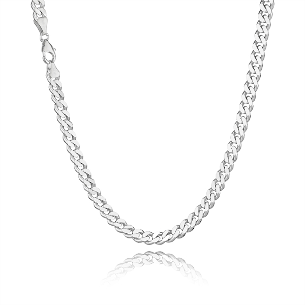 Panser Facet 925 sterling sølv halskæde, 38 cm og tråd 2,05 mm / bredde 6,8 mm