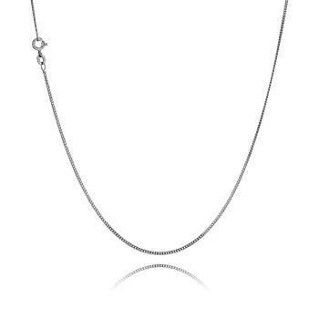 Sort rhodineret sterling sølv Panser facet halskæder i 1,2 mm / tråd 0,4 mm, 38-100 cm