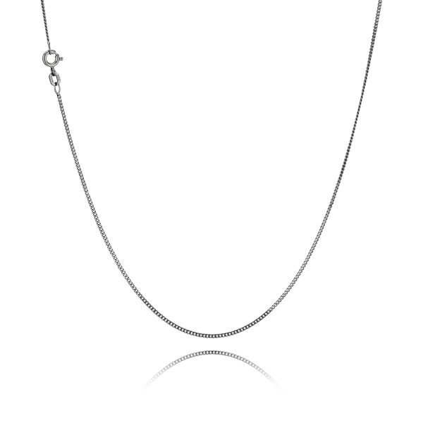 Sort rhodineret sterling sølv Panser facet halskæder i 1,2 mm / tråd 0,4 mm, 38-100 cm