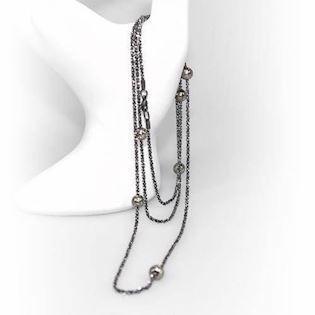 925 sterling sølv Starlight Beads halskæde oxyderet fra San Design