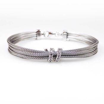 925 sterling sølv Soft Foxtail Silver Design armbånd rhodineret fra San Design