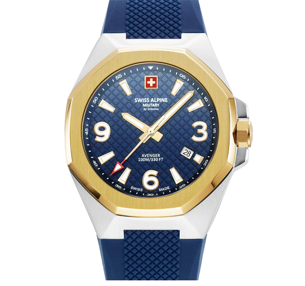 Typhoon Stål og forgyldt stål quartz herre ur fra Swiss Alpine Military, 7005.1845