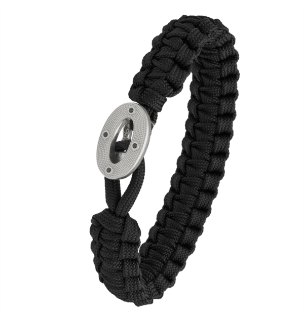 Aagaard\'s FSTS sort armbånd m sølv lås 07