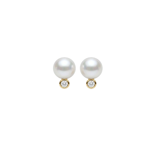 Christina Jewelry & Watches\'s LG Diamond and Pearl ørestikker forgyldt