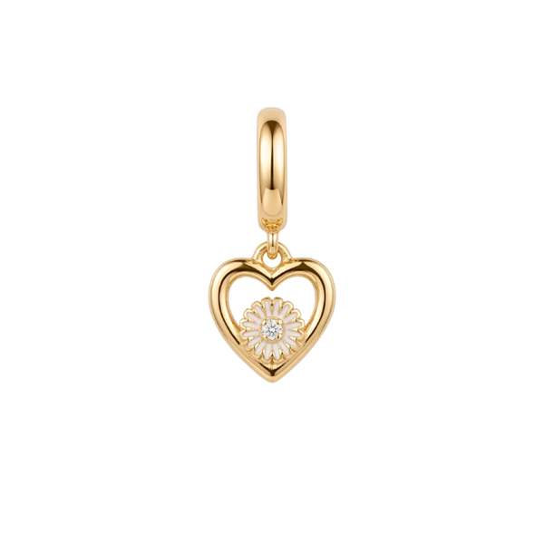 Christina Jewelry & Watches Marguerite Flower Love charm 6 mm forgyldt