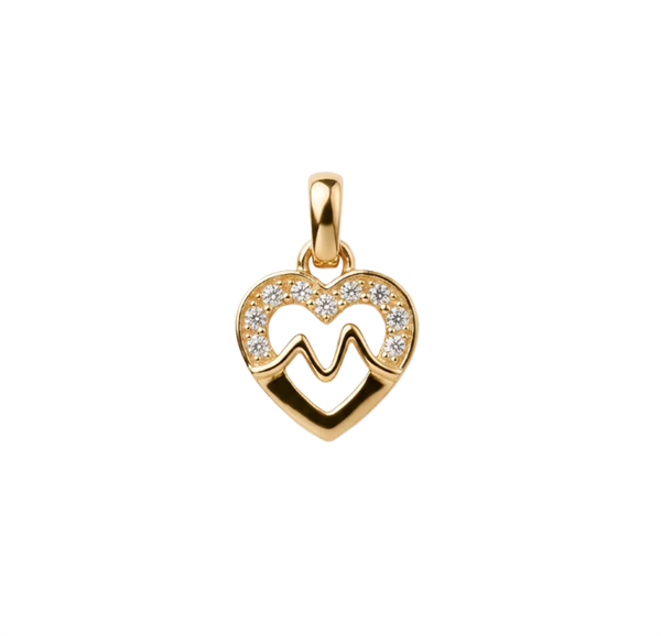 Christina Jewelry & Watches Beating Heart vedhæng i forgyldt sølv 6 mm