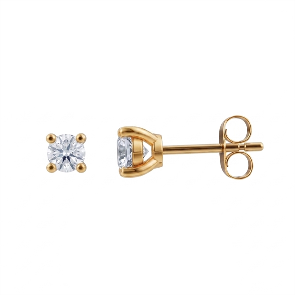 14 kt guld ørestikkere, Luxury Solitaire serien fra Siersbøl med ialt 0,25 ct Labgrown diamant