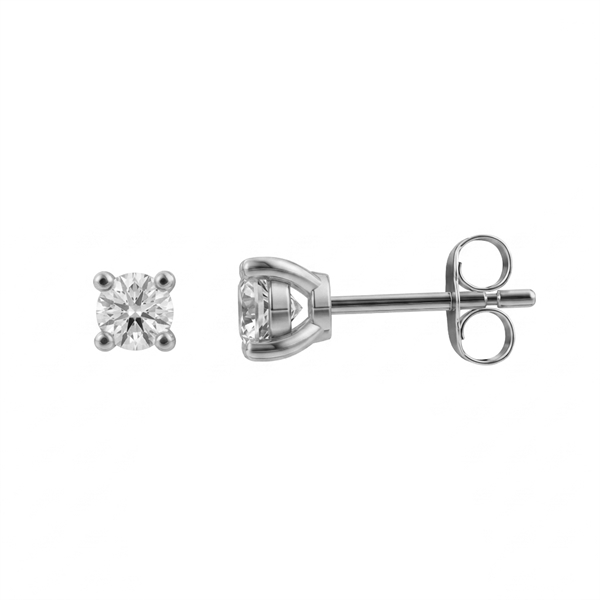 14 kt hvidguld ørestikkere, Luxury Solitaire serien fra Siersbøl med ialt 0,25 ct Labgrown diamant