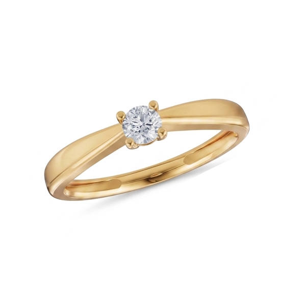 14 kt guld ring, Luxury Solitaire serien fra Siersbøl med ialt 0,25 ct Labgrown diamant