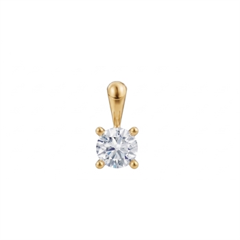 14 kt guld vedhæng, Luxury Solitaire serien fra Siersbøl med ialt 0,25 ct Labgrown diamant