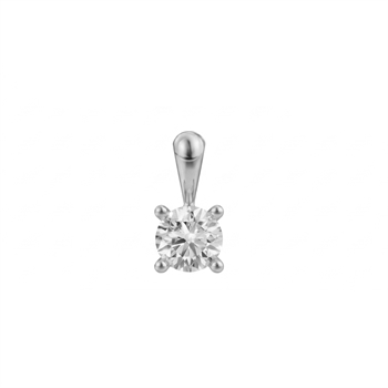14 kt hvidguld vedhæng, Luxury Solitaire serien fra Siersbøl med ialt 0,25 ct Labgrown diamant