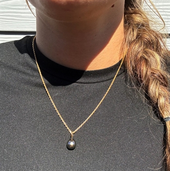 10 mm Tahiti perle vedhæng med 14 kt øsken