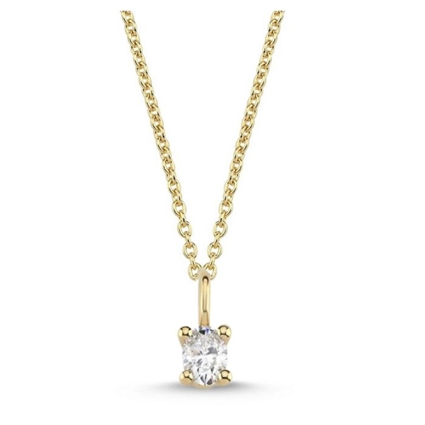 14 kt guld vedhæng, The One Oval serien fra Nuran med ialt 0,23 ct Diamant