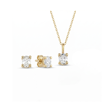14 kt guld smykkesæt, The One Oval serien fra Nuran med ialt 0,69 ct Diamant